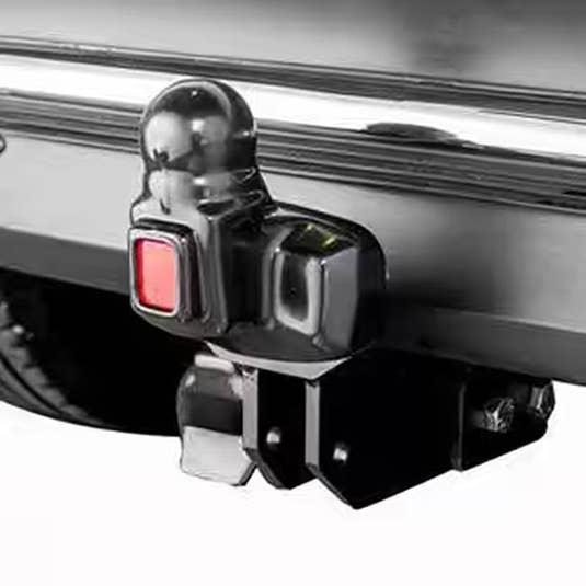 Towbar with reflective towball cover and rubber electric socket cover fitted.