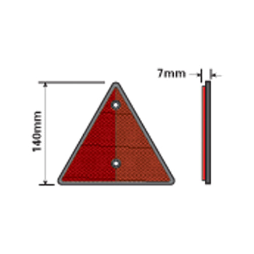 Trailer Rear Red Reflector Triangle