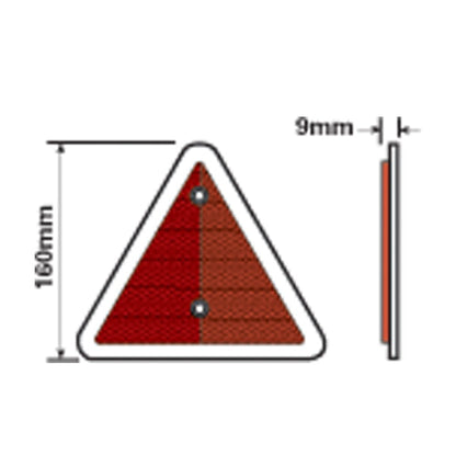 Trailer Rear Reflector Triangle - White Border
