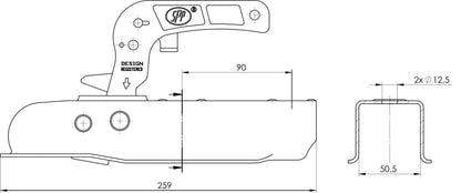 50mm Pressed Steel Trailer Coupling