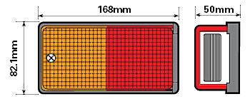 Maypole MB10 4-Function Oblong Trailer Rear Light Cluster