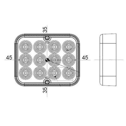 10V-30V Red LED Rear Trailer Fog Lamp - Towsure