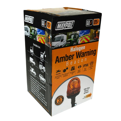 12/24V Flexi Din Pole Mount LED Amber Beacon - Towsure