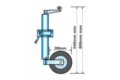 42mm 100kg Telescopic Jockey Wheel - Towsure