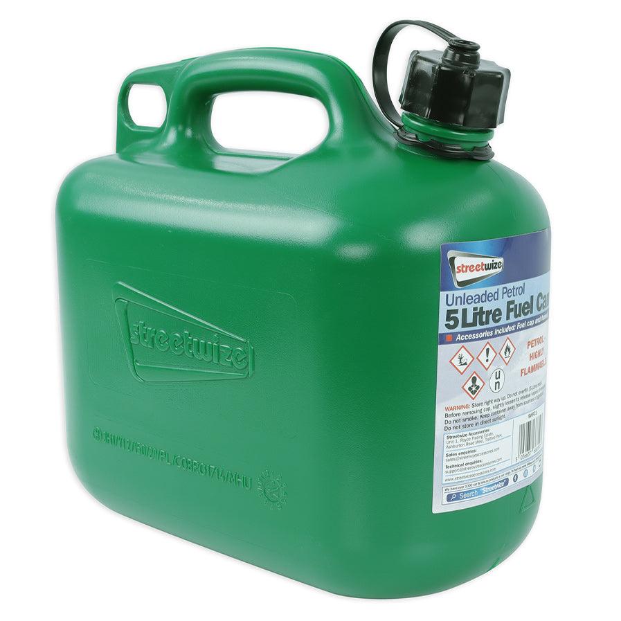 5 Litre Unleaded Petrol Fuel Can - Green - Towsure