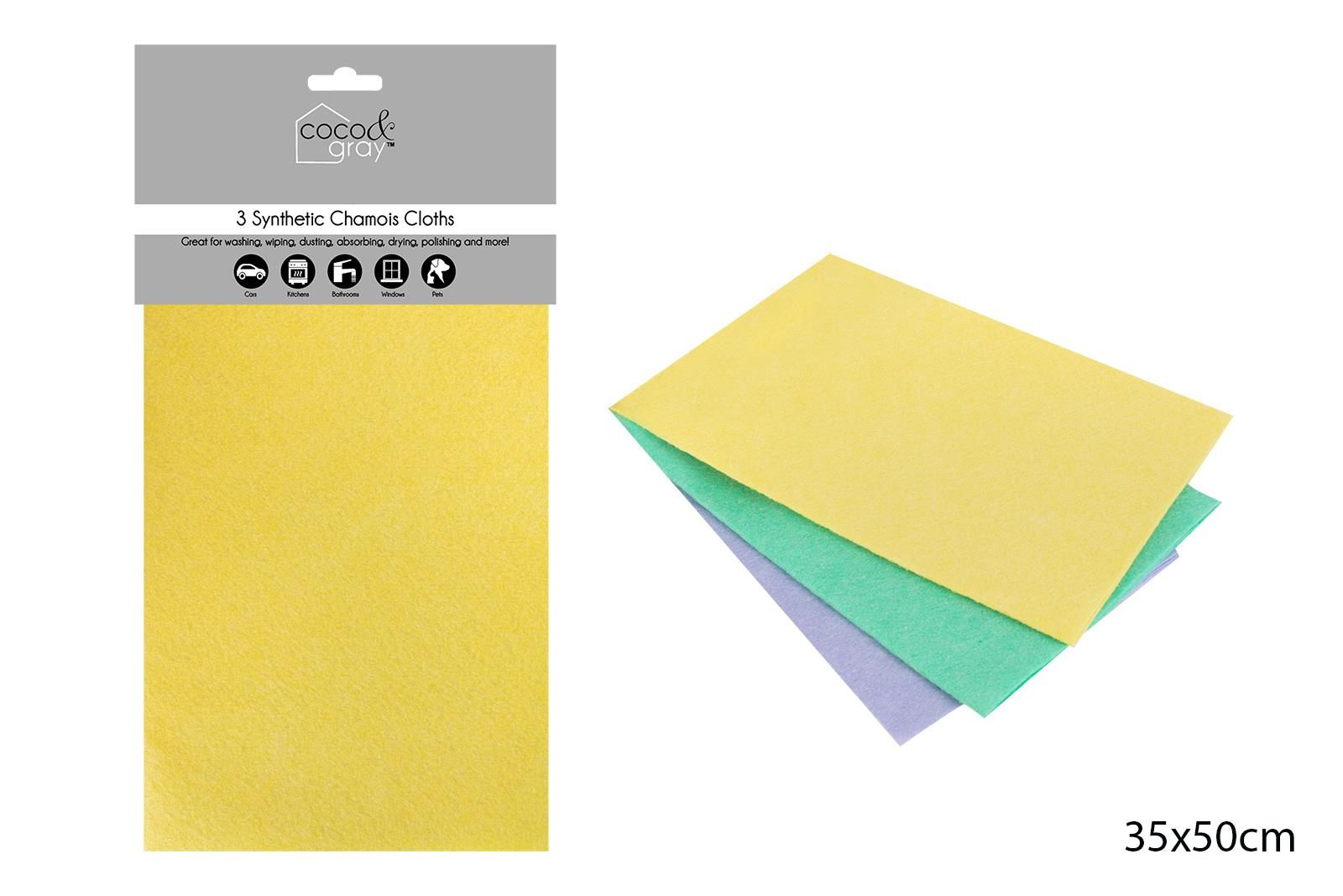 Jumbo Synthetic Chamois Cloths Pack of 3
