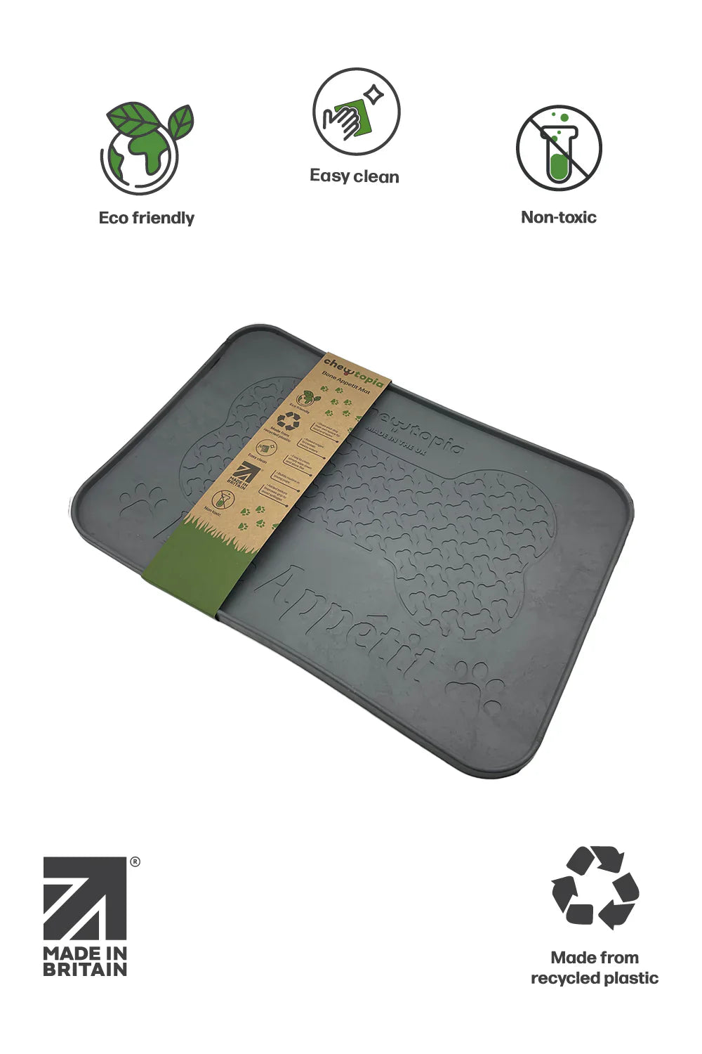 Chewtopia Bone Appetit Pet Bowl Mat