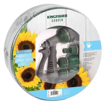 Kingfisher 30 Metre Garden Hose & Spray Gun Set