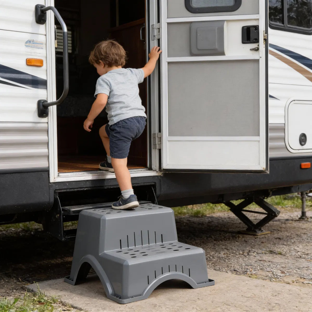 Double Plastic Anti-Slip Caravan Step