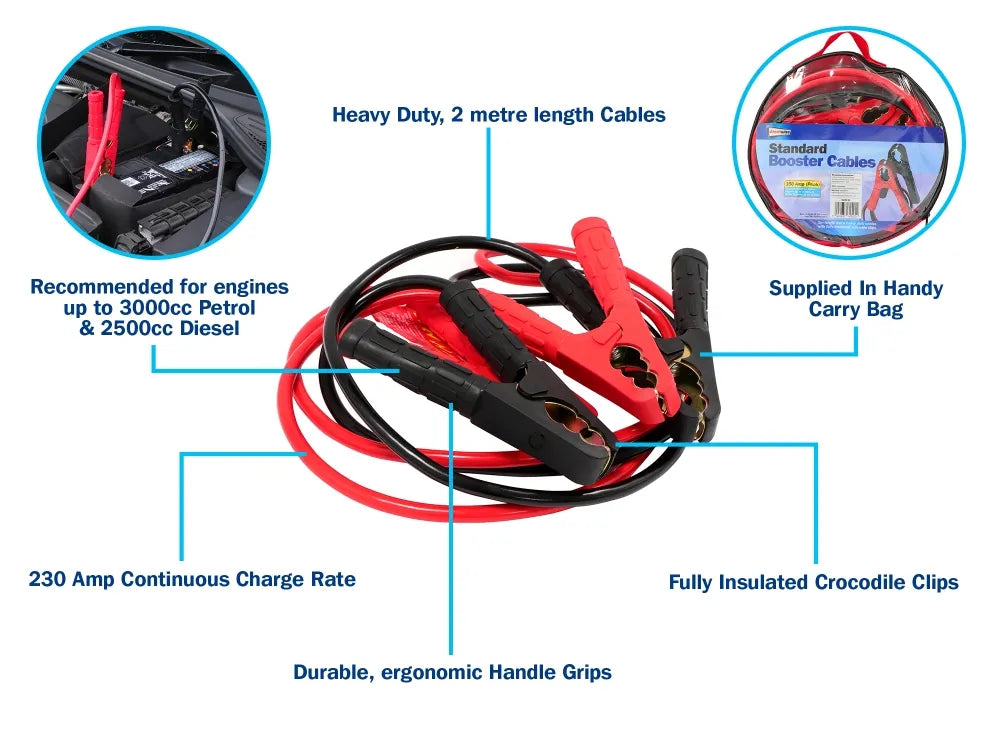 Booster Cables - 2mtr 350amp