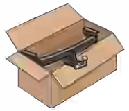 Towbar in a home delivery carton