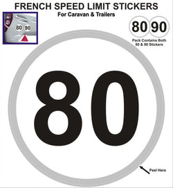 French Speed Limit Stickers - 80/90 KPH - Towsure
