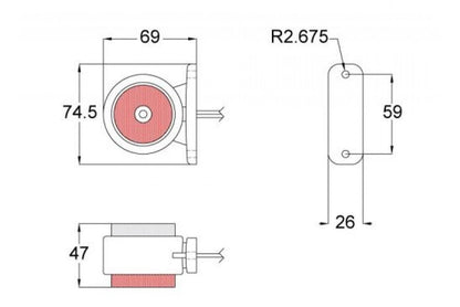 LED Red/white Outline Marker Light 10-30V - Towsure