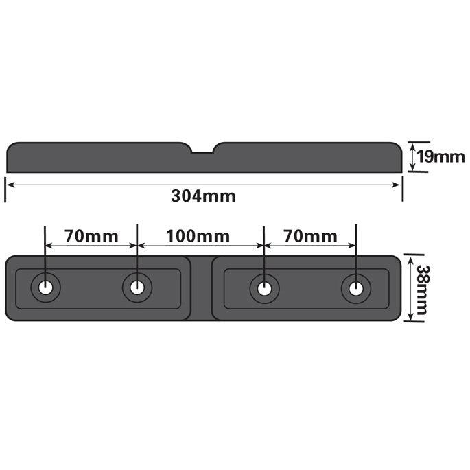 Maypole Snubber Block for Boat Trailer - 300x38x19mm - Towsure