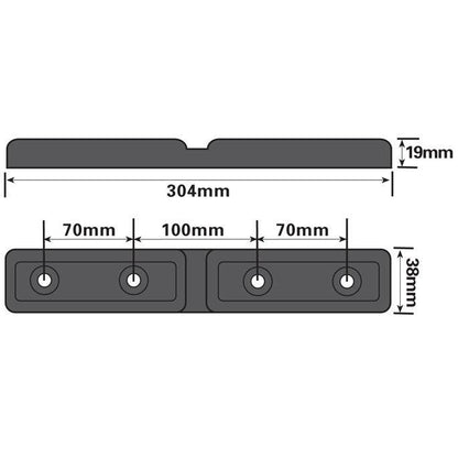 Maypole Snubber Block for Boat Trailer - 300x38x19mm - Towsure