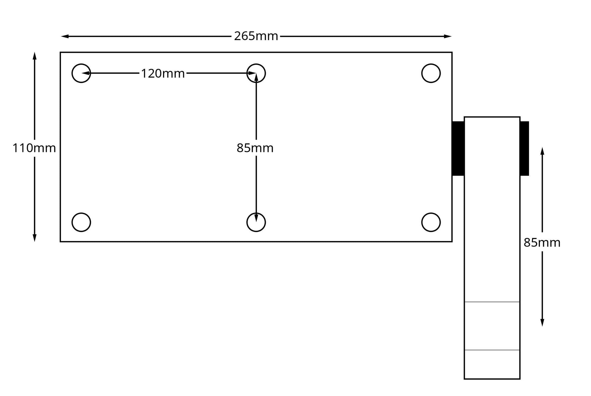 Mounting Plate For 500kg Trailer Suspension Unit - Towsure