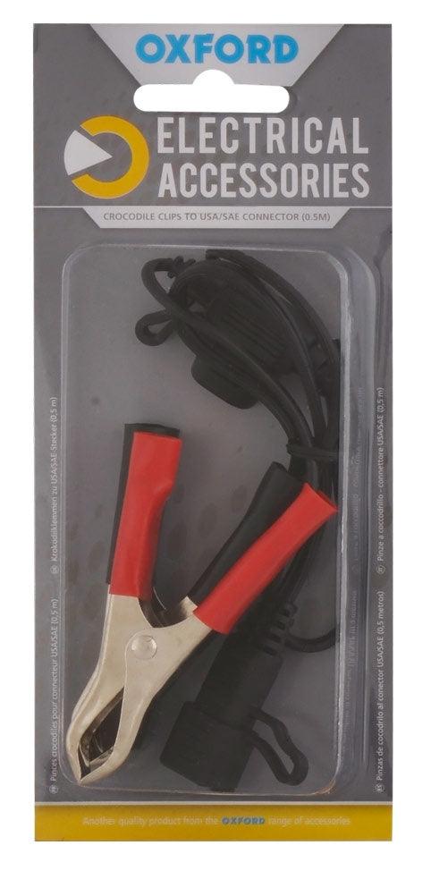 Oxford Battery to SAE Lead - Crocodile Clip Connectors - Towsure