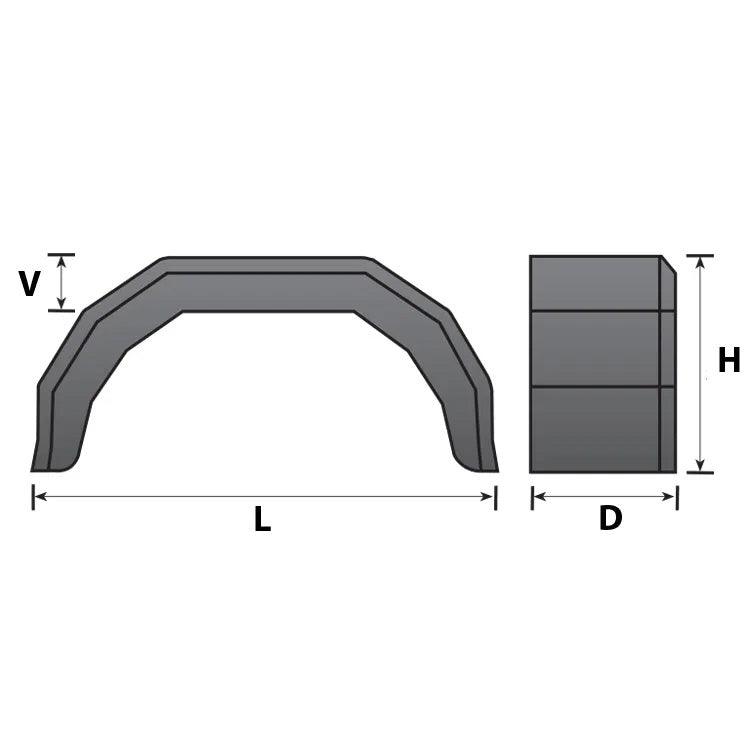 Plastic Trailer Mudguards (Pair) 8 Inch Single Axle - Towsure