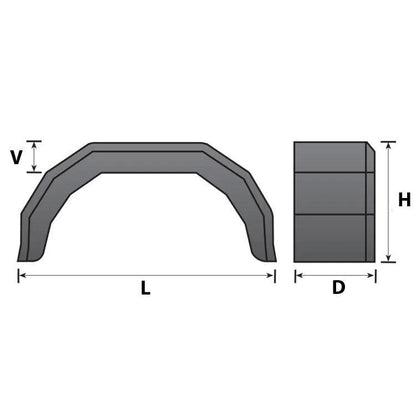 Plastic Trailer Mudguards (Pair) 8 Inch Single Axle - Towsure
