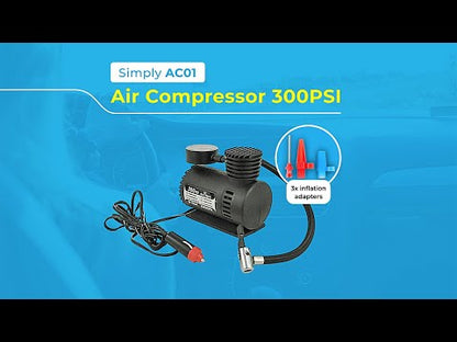 Simply Auto 12V 300PSI Air Compressor Tyre Inflator with Gauge