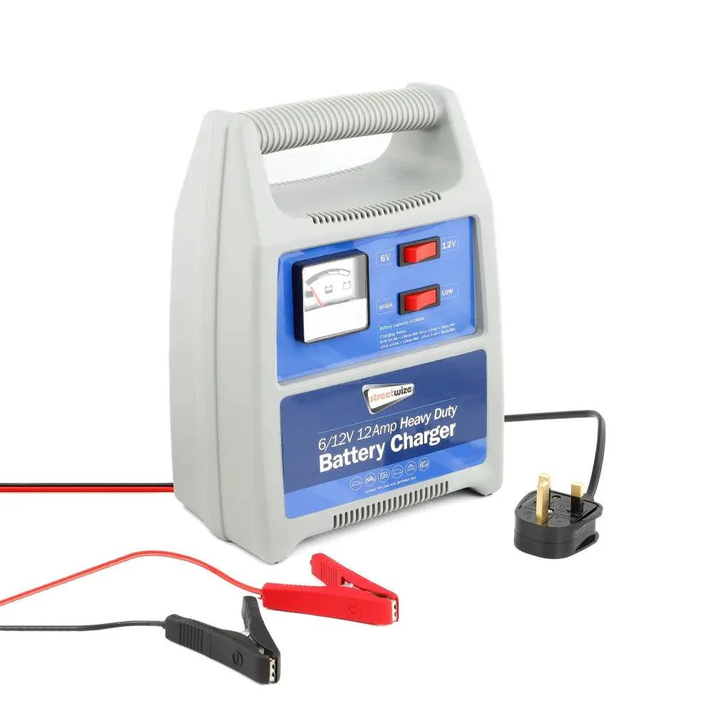Streetwize 6/12 Volt 12 Amp Portable Battery Charger - Towsure