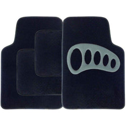 Streetwize Universal 4-Piece Car Mat Set with Heel Pad - Black/Grey - Towsure