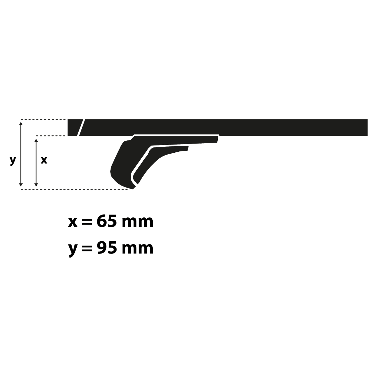 Tiger 135cm Roof Rail Bars - Silver - Towsure